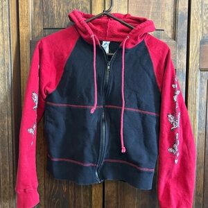 Ragdoll Juniors Red and Black Zip-Up Hoodie
